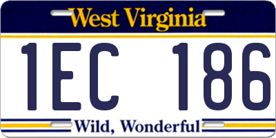 WV license plate 1EC186