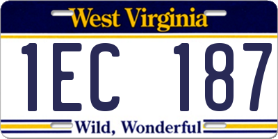 WV license plate 1EC187