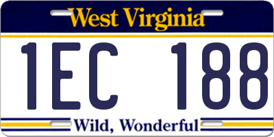 WV license plate 1EC188