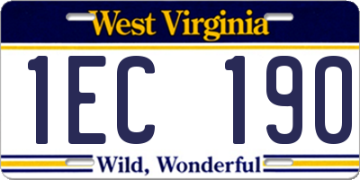 WV license plate 1EC190