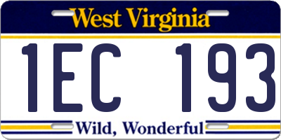 WV license plate 1EC193