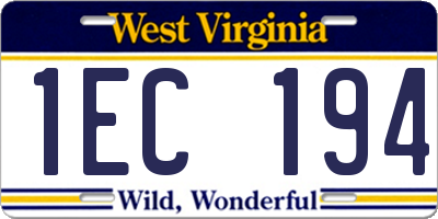 WV license plate 1EC194