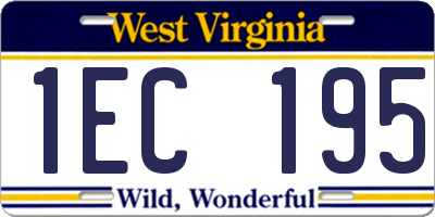 WV license plate 1EC195