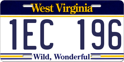 WV license plate 1EC196