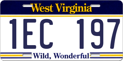 WV license plate 1EC197
