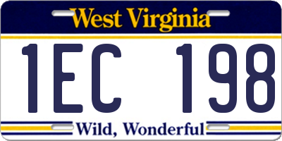 WV license plate 1EC198