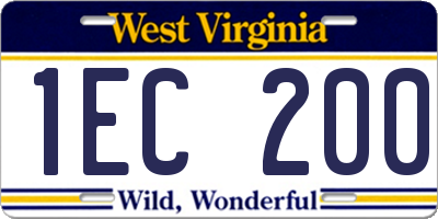 WV license plate 1EC200