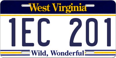 WV license plate 1EC201