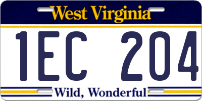 WV license plate 1EC204