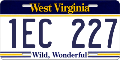 WV license plate 1EC227