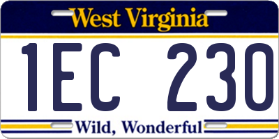 WV license plate 1EC230