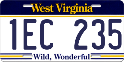 WV license plate 1EC235