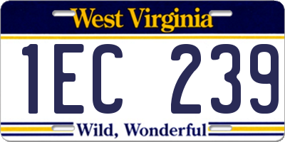 WV license plate 1EC239