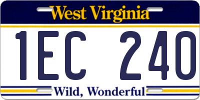 WV license plate 1EC240