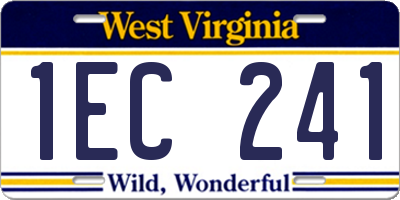 WV license plate 1EC241