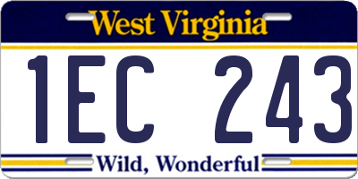 WV license plate 1EC243