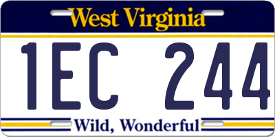 WV license plate 1EC244
