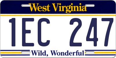 WV license plate 1EC247