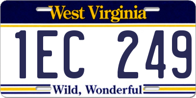 WV license plate 1EC249