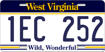 WV license plate 1EC252