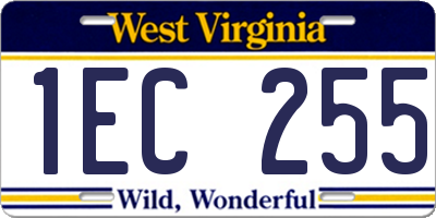 WV license plate 1EC255
