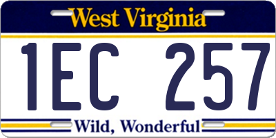 WV license plate 1EC257