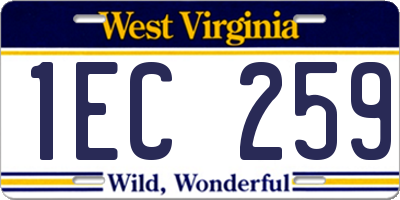 WV license plate 1EC259
