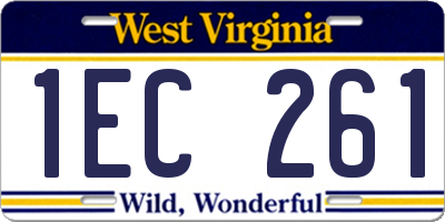 WV license plate 1EC261
