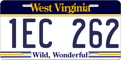 WV license plate 1EC262