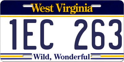 WV license plate 1EC263
