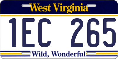 WV license plate 1EC265