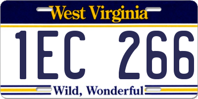 WV license plate 1EC266