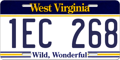 WV license plate 1EC268