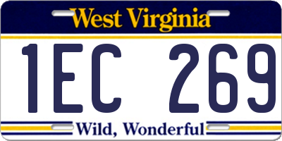 WV license plate 1EC269