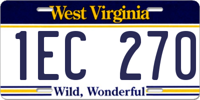 WV license plate 1EC270