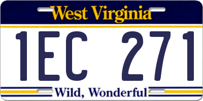 WV license plate 1EC271