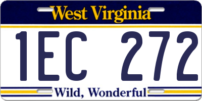 WV license plate 1EC272