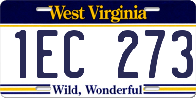 WV license plate 1EC273