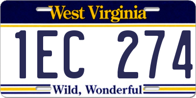 WV license plate 1EC274
