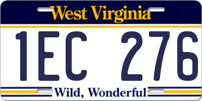 WV license plate 1EC276