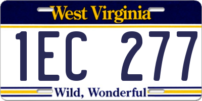 WV license plate 1EC277