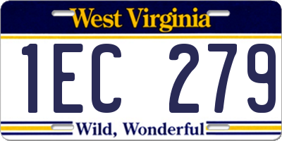 WV license plate 1EC279