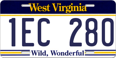 WV license plate 1EC280