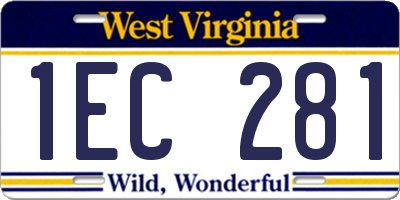 WV license plate 1EC281