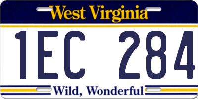 WV license plate 1EC284
