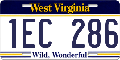 WV license plate 1EC286