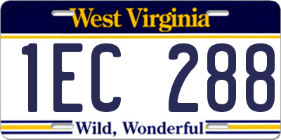 WV license plate 1EC288