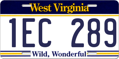 WV license plate 1EC289