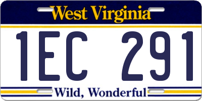 WV license plate 1EC291