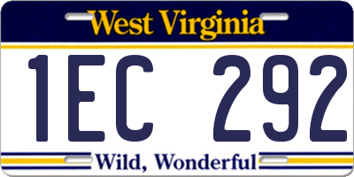 WV license plate 1EC292